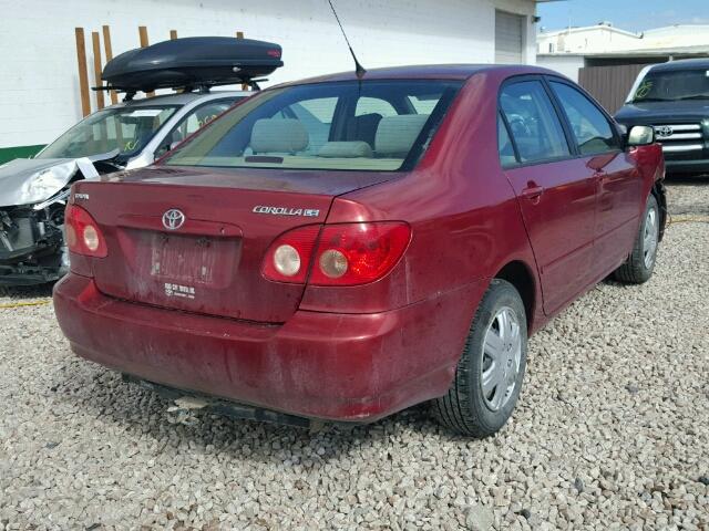 1NXBR32E25Z383279 - 2005 TOYOTA COROLLA RED photo 4