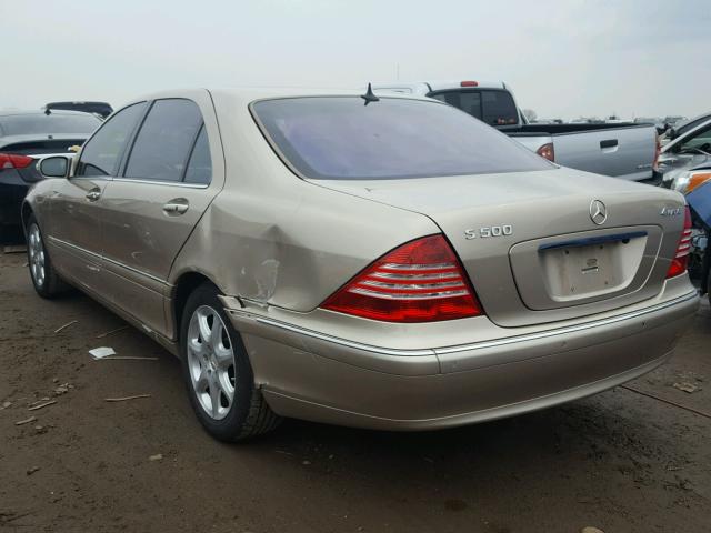 WDBNG84J43A339764 - 2003 MERCEDES-BENZ S 500 4MAT BEIGE photo 3