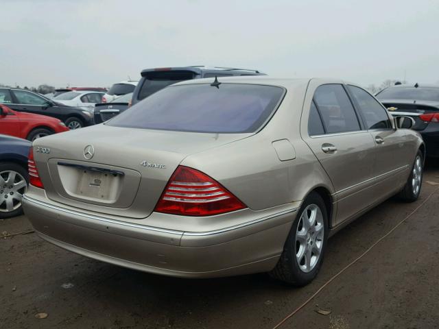 WDBNG84J43A339764 - 2003 MERCEDES-BENZ S 500 4MAT BEIGE photo 4