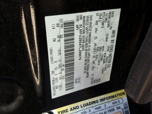 5LMFU28547LJ08679 - 2007 LINCOLN NAVIGATOR BLACK photo 10