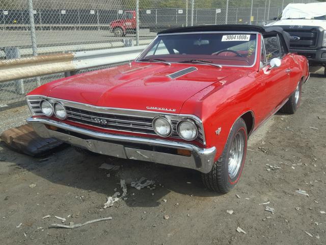 136677B125596 - 1967 CHEVROLET CHEVELLESS RED photo 2