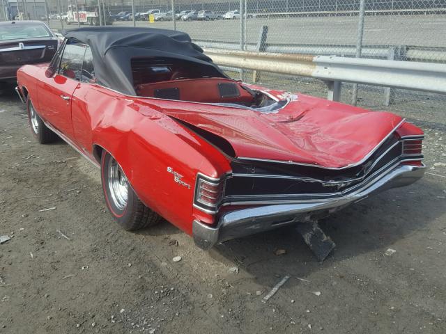 136677B125596 - 1967 CHEVROLET CHEVELLESS RED photo 3