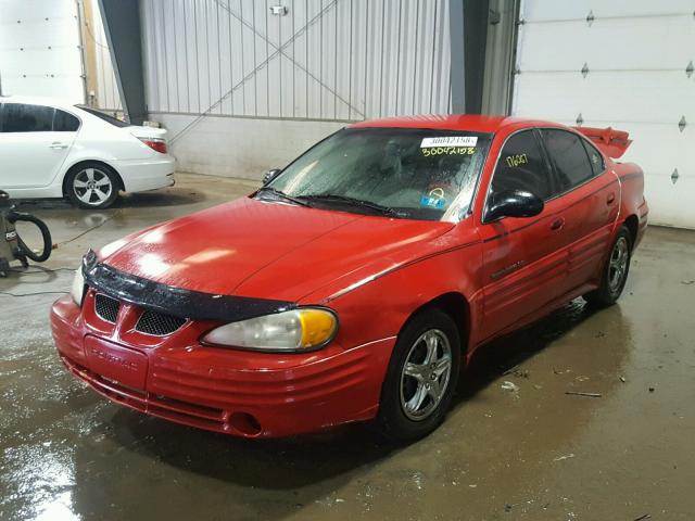 1G2NE52T8YM705326 - 2000 PONTIAC GRAND AM S RED photo 2