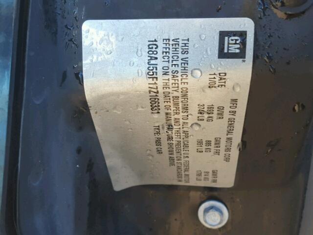 1G8AJ55F17Z166331 - 2007 SATURN ION LEVEL BLACK photo 10