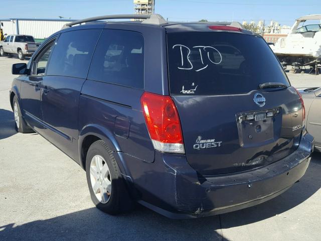 5N1BV28UX4N369711 - 2004 NISSAN QUEST S BLUE photo 3