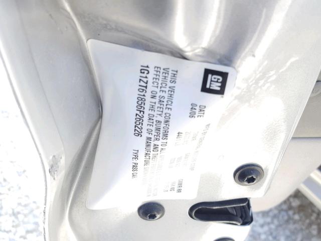 1G1ZT61856F265226 - 2006 CHEVROLET MALIBU MAX ვერცხლისფერი ფოტო 10