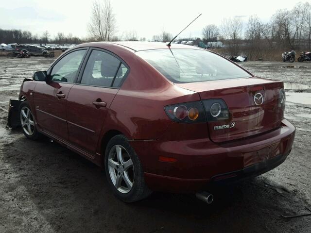 JM1BK323661525840 - 2006 MAZDA 3 S BURGUNDY photo 3