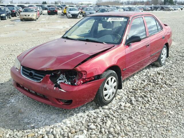 2T1BR12E41C820053 - 2001 TOYOTA COROLLA CE RED photo 2