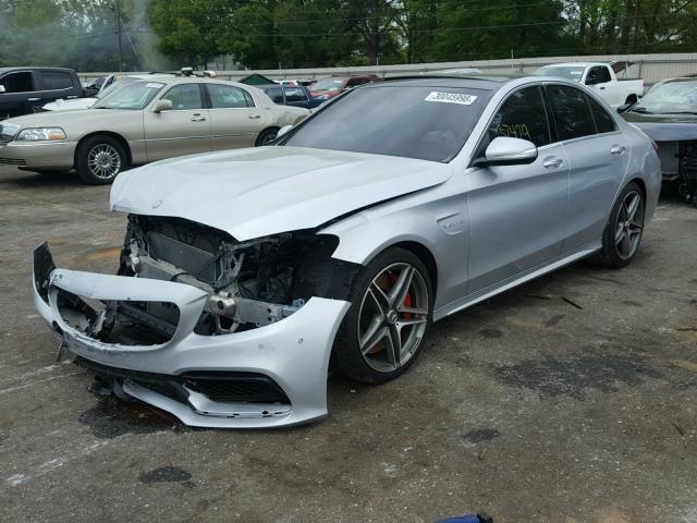 55SWF8HB5FU078537 - 2015 MERCEDES-BENZ C 63 AMG-S SILVER photo 2