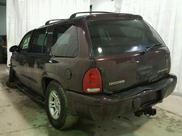 1D4HS48N23F629820 - 2003 DODGE DURANGO SL RED photo 3