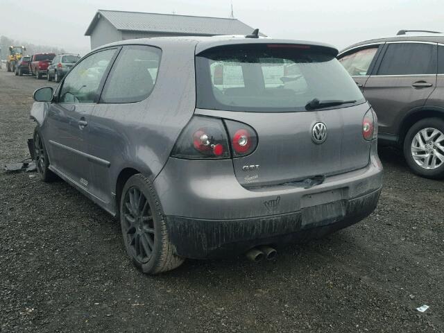 WVWFV71K38W302198 - 2008 VOLKSWAGEN GTI GRAY photo 3