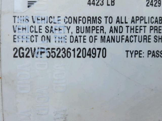 2G2WP552361204970 - 2006 PONTIAC GRAND PRIX 白色 照片 10