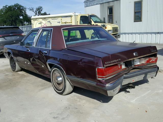 2MECM75FXMX659197 - 1991 MERCURY GRAND MARQ MAROON photo 3