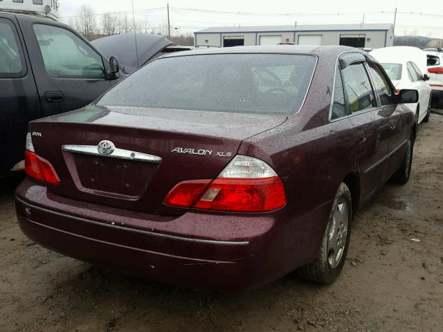 4T1BF28B83U280929 - 2003 TOYOTA AVALON XL MAROON photo 4