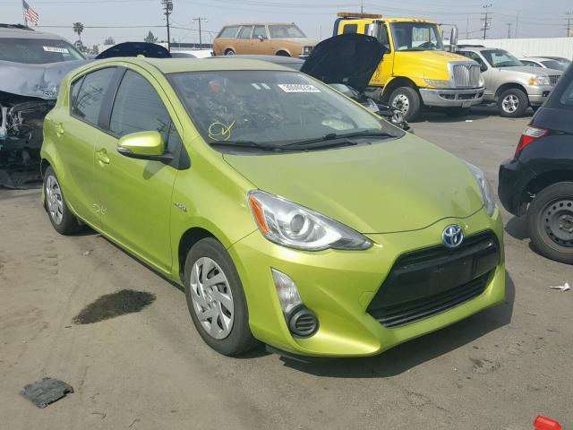 JTDKDTB34F1088902 - 2015 TOYOTA PRIUS C GREEN photo 1