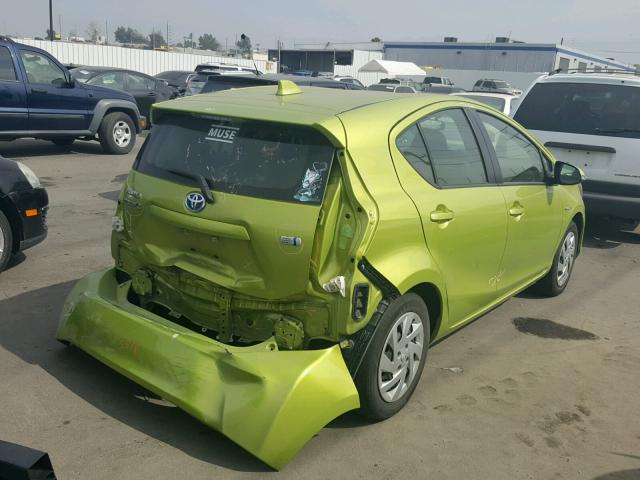 JTDKDTB34F1088902 - 2015 TOYOTA PRIUS C GREEN photo 4