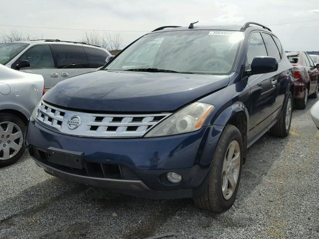 JN8AZ08W33W211928 - 2003 NISSAN MURANO SL BLUE photo 2