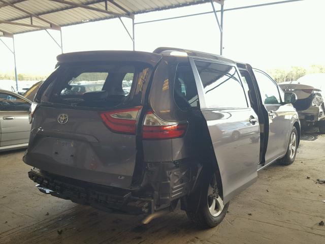 5TDKZ3DCXHS811110 - 2017 TOYOTA SIENNA LE GRAY photo 4