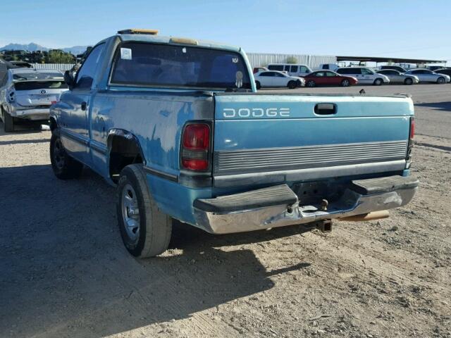 1B7HC16Y2TS563346 - 1996 DODGE RAM 1500 BLUE photo 3