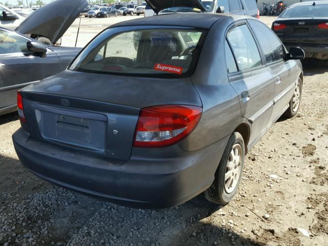 KNADC125936279440 - 2003 KIA RIO GRAY photo 4