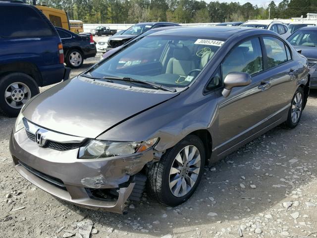 1HGFA16949L028724 - 2009 HONDA CIVIC EXL GRAY photo 2