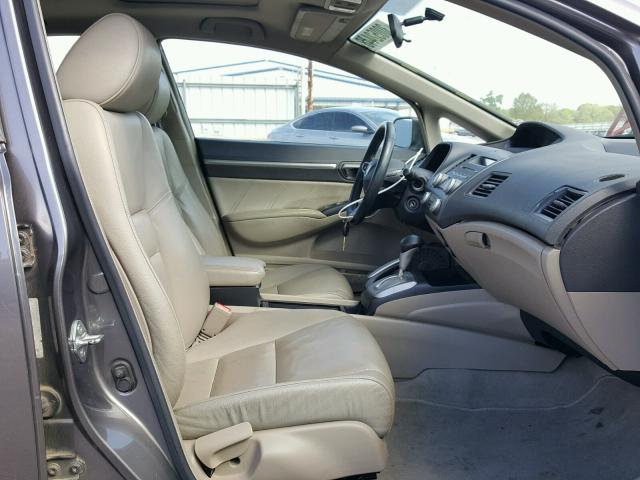 1HGFA16949L028724 - 2009 HONDA CIVIC EXL GRAY photo 5