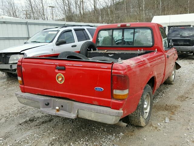 1FTCR10U9SPA67072 - 1995 FORD RANGER RED photo 4