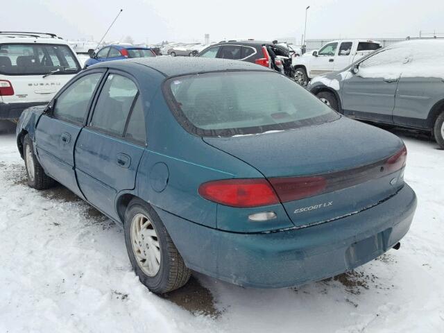 1FALP13P0VW285557 - 1997 FORD ESCORT LX TEAL photo 3