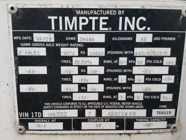 1TDH43027AB122449 - 2010 TIMP HOPPER TRL 灰色 照片 10