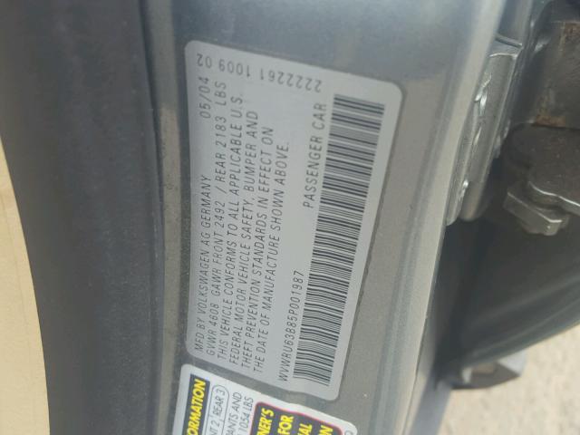 WVWRU63B85P001987 - 2005 VOLKSWAGEN PASSAT GLX 绿色 照片 10