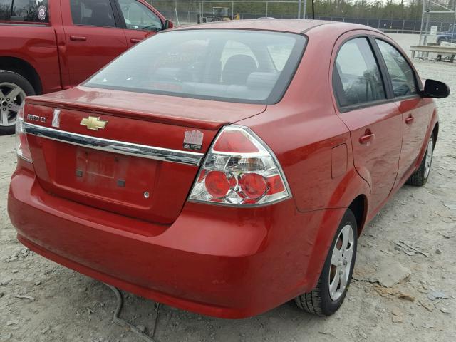 KL1TD56E69B627716 - 2009 CHEVROLET AVEO LS RED photo 4