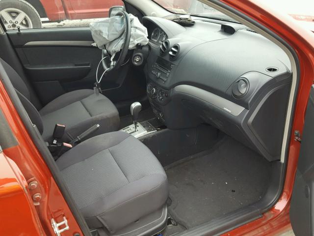 KL1TD56E69B627716 - 2009 CHEVROLET AVEO LS RED photo 5