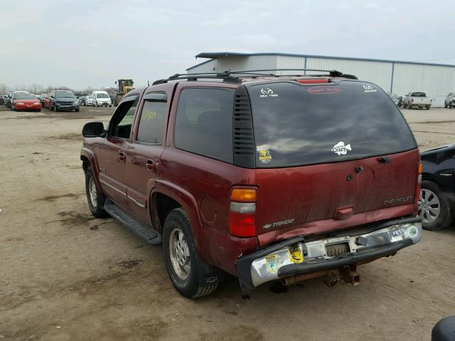 1GNEK13Z72J261341 - 2002 CHEVROLET TAHOE K150 MAROON photo 3