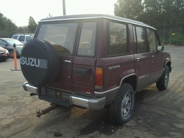 JACCH58R5K8924734 - 1989 ISUZU TROOPER II BURGUNDY photo 4