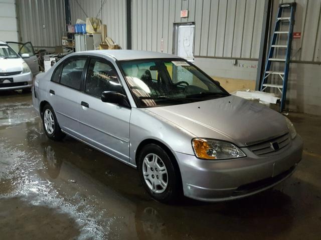 1HGES16501L047667 - 2001 HONDA CIVIC LX SILVER photo 1