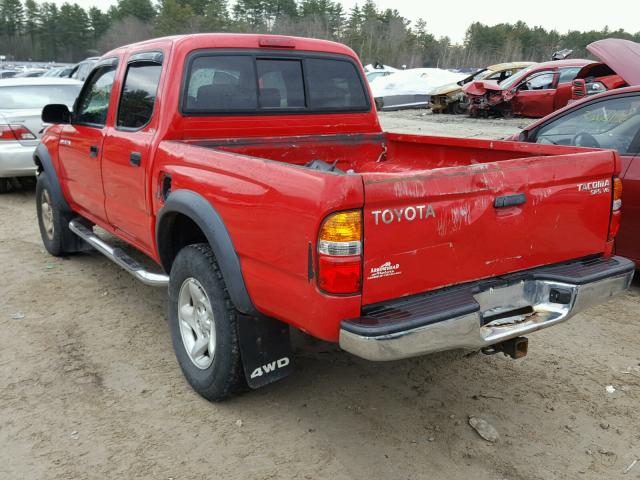 5TEHN72N23Z240600 - 2003 TOYOTA TACOMA DOU RED photo 3