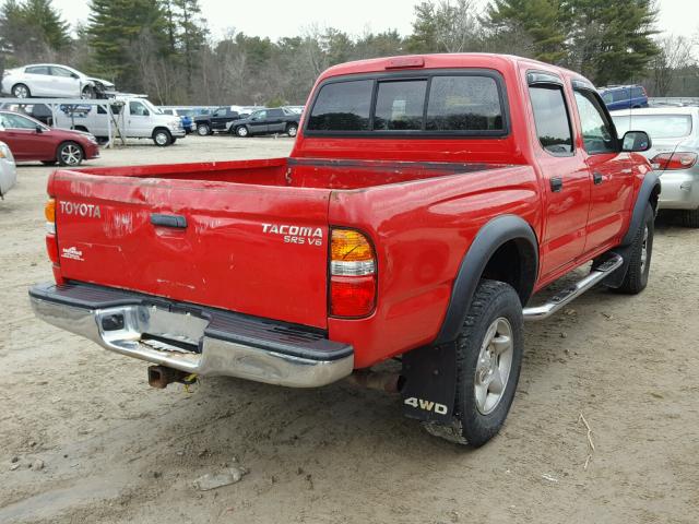 5TEHN72N23Z240600 - 2003 TOYOTA TACOMA DOU RED photo 4