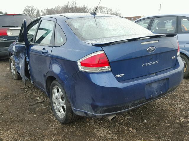 1FAHP35N18W189874 - 2008 FORD FOCUS SE BLUE photo 3