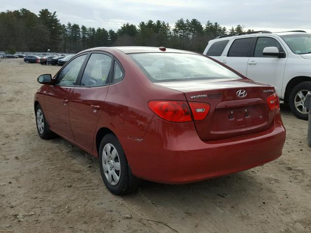 KMHDU46D08U451145 - 2008 HYUNDAI ELANTRA GL RED photo 3