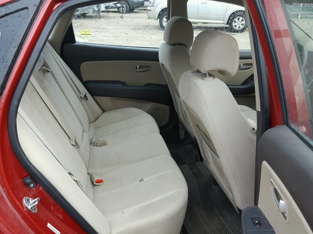 KMHDU46D08U451145 - 2008 HYUNDAI ELANTRA GL RED photo 6