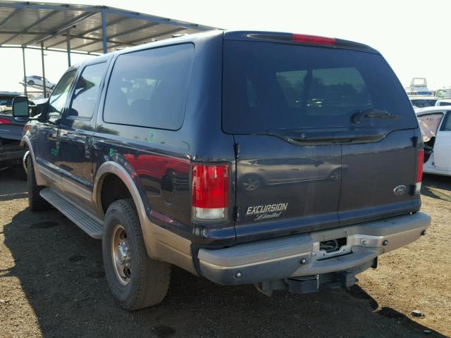 1FMNU43SXYED46288 - 2000 FORD EXCURSION BLUE photo 3