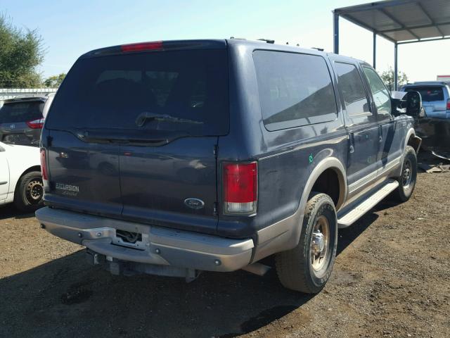 1FMNU43SXYED46288 - 2000 FORD EXCURSION BLUE photo 4