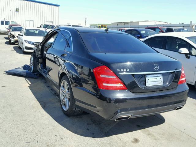 WDDNG7DB3CA475779 - 2012 MERCEDES-BENZ S 550 BLACK photo 3