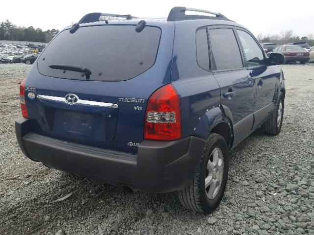 KM8JN72D15U044583 - 2005 HYUNDAI TUCSON GLS BLUE photo 4