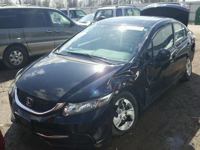 2HGFB2F5XDH556774 - 2013 HONDA CIVIC LX BLACK photo 2