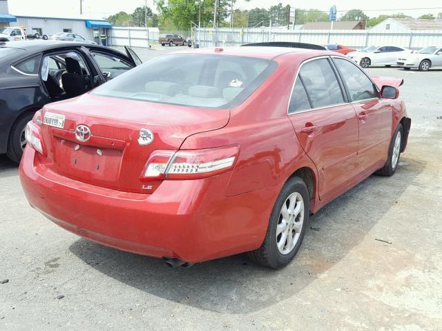 4T1BF3EK8BU144728 - 2011 TOYOTA CAMRY BASE RED photo 4