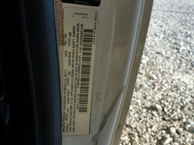 3VWPW31C46M421505 - 2006 VOLKSWAGEN NEW BEETLE 奶油色 照片 10