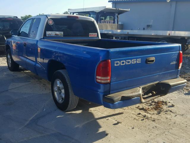 1B7FL22P6WS579936 - 1998 DODGE DAKOTA BLUE photo 3