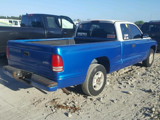 1B7FL22P6WS579936 - 1998 DODGE DAKOTA BLUE photo 4