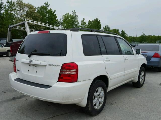 JTEHF21A630135231 - 2003 TOYOTA HIGHLANDER WHITE photo 4